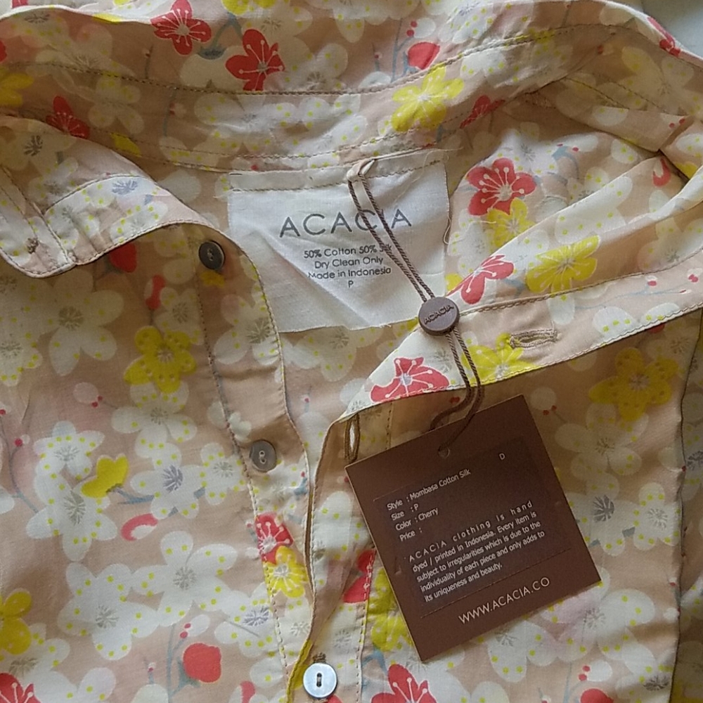 New acacia Mombasa shirt cherry blossom dress P XS - Picture 10 of 16